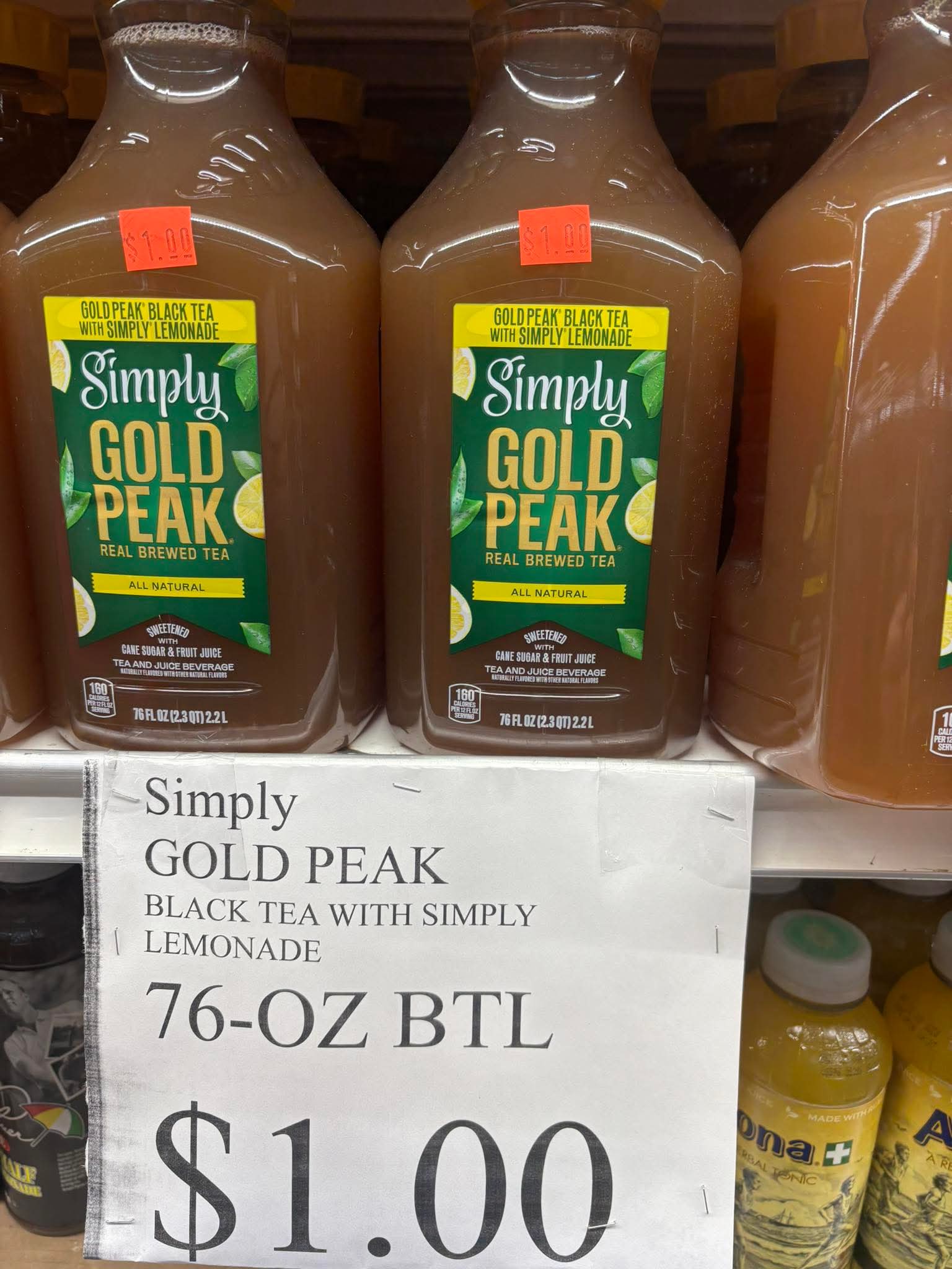 Gold Peak Tea with lemonade